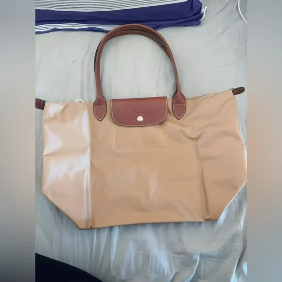 LONGCHAMP Le Pliage large Shoulder Tote bag Desert Beige Tan color - Picture 8 of 8